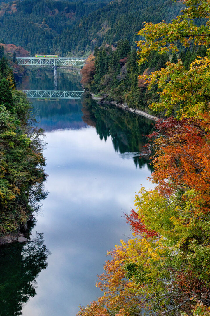 只見線　第二橋梁　紅葉