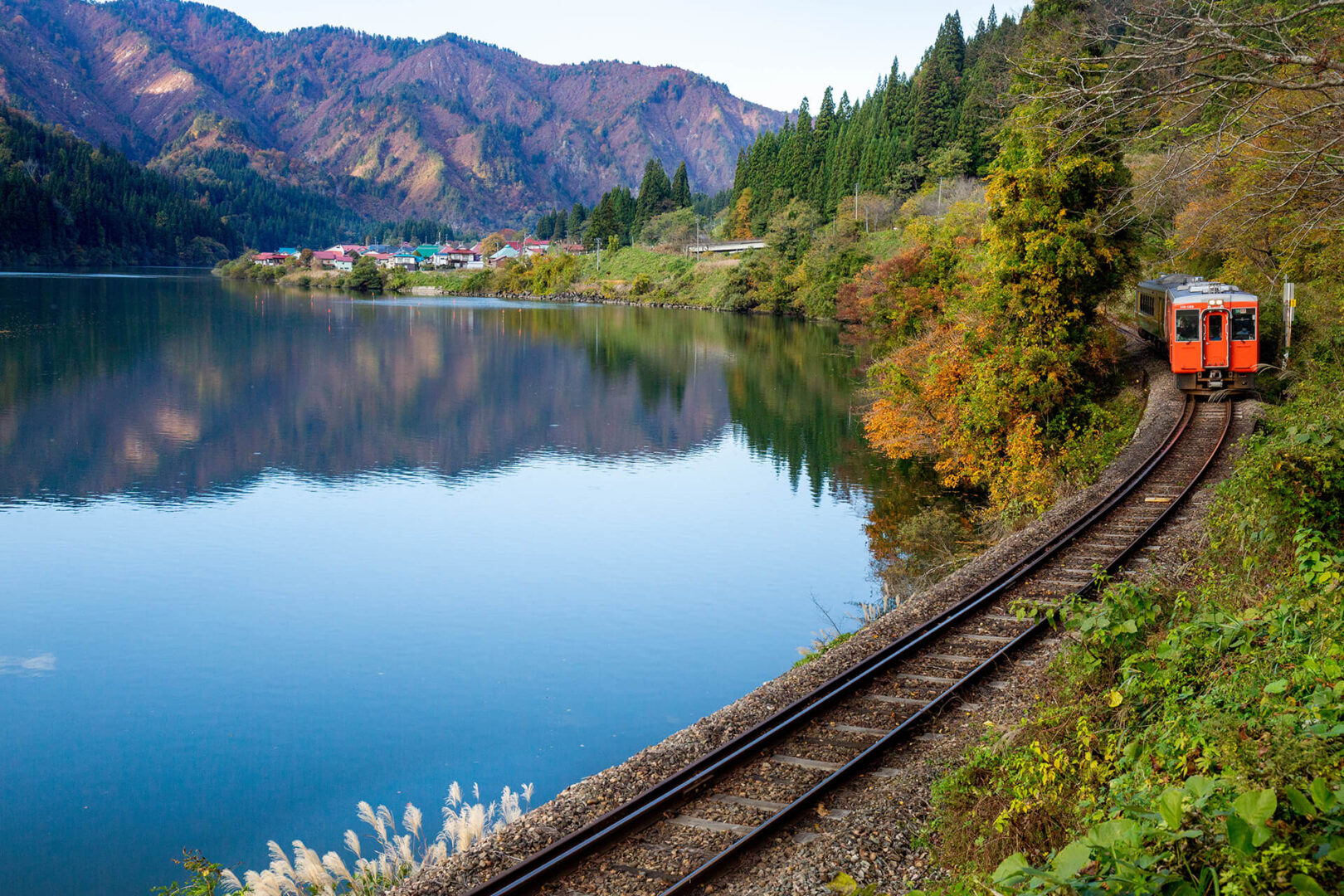 只見線　大志集落